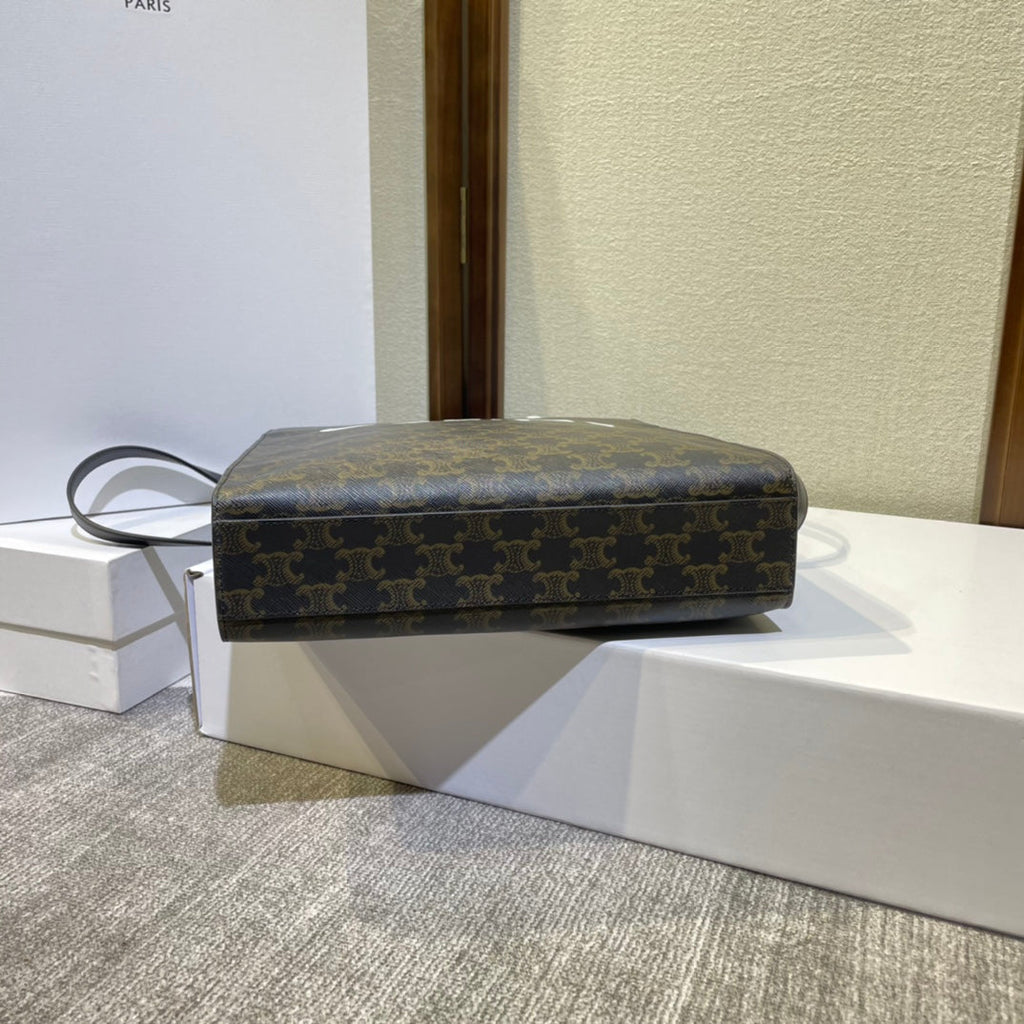 Celine Triomphe 32 Black in Pattern Calfskin Bag