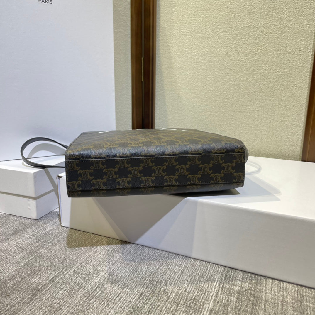 Celine Triomphe 32 Black in Pattern Calfskin Bag