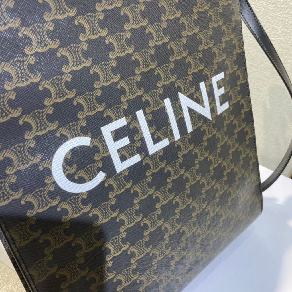 Celine Triomphe 32 Black in Pattern Calfskin Bag