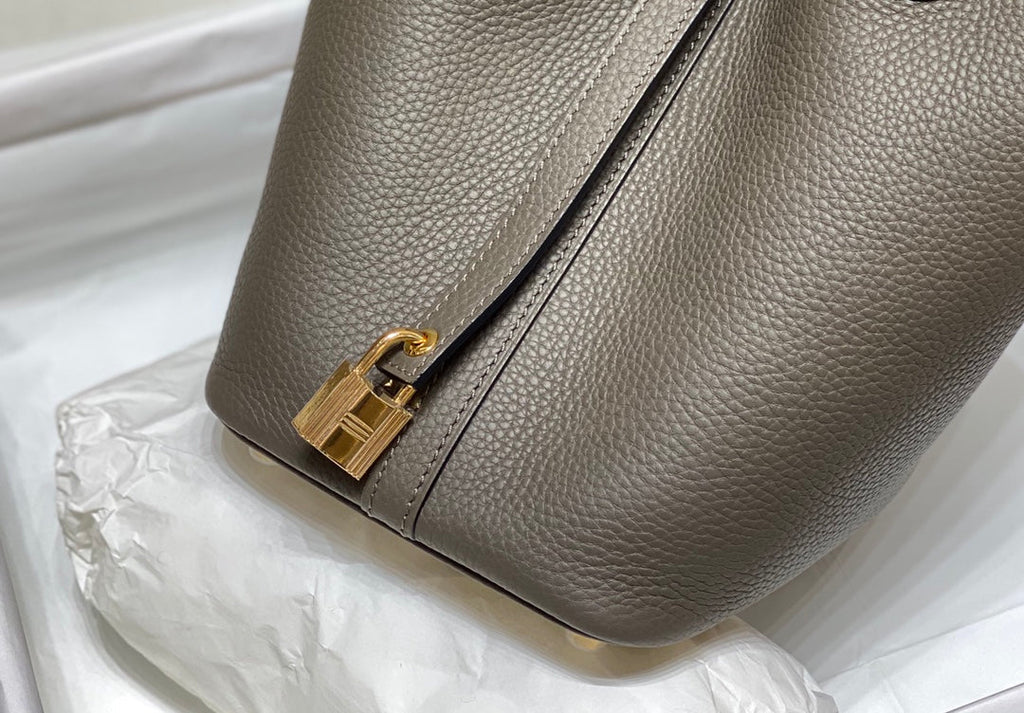 Hermes Picotin Lock 18 Chocolate Togo Ghw Bag