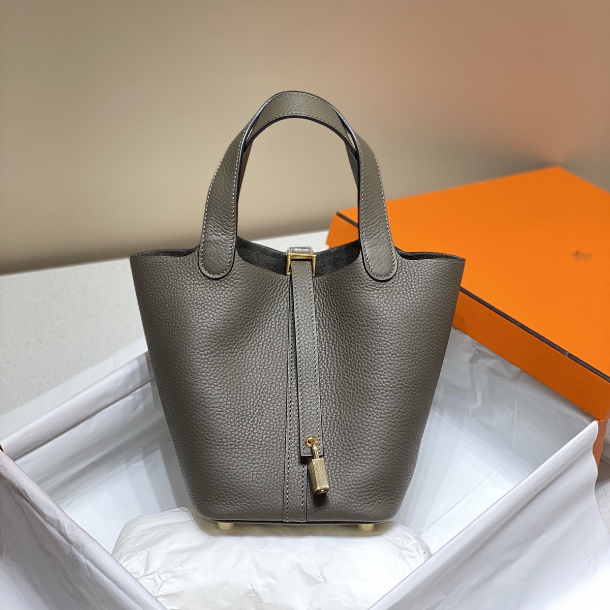 Hermes Picotin Lock 18 Chocolate Togo Ghw Bag
