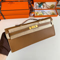 Hermes Kelly Cut 31 in Bronze Brown Calfskin with Gold Hardware Bag