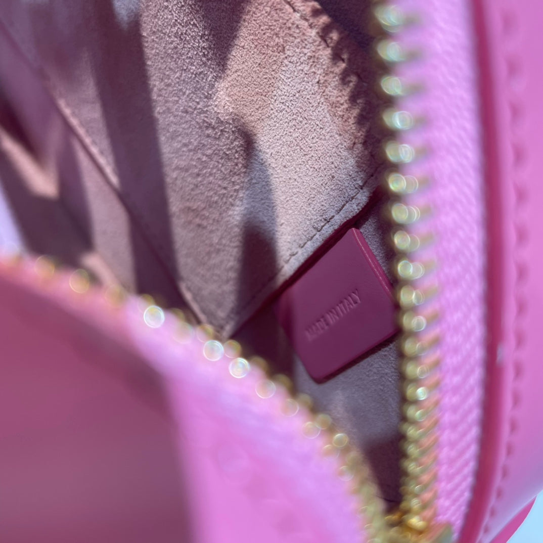 Celine Oval Purse Bag 20 in Rouge Pink Calfskin