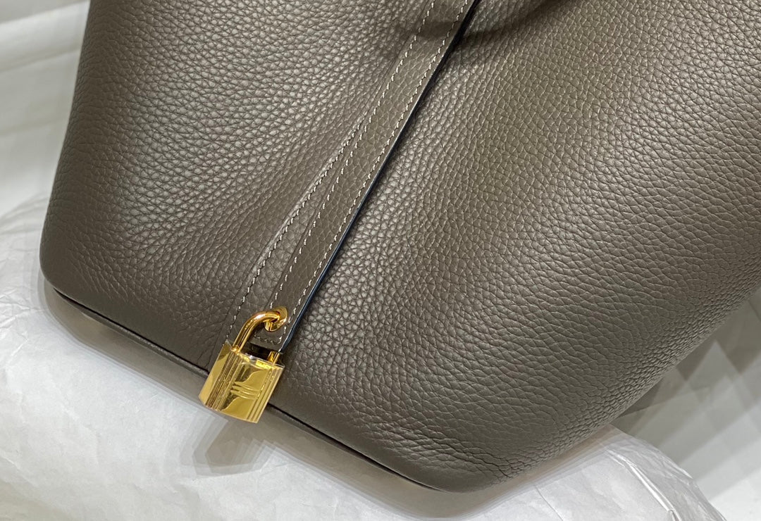 Hermes Picotin Lock 22 Chocolate Togo Ghw Bag