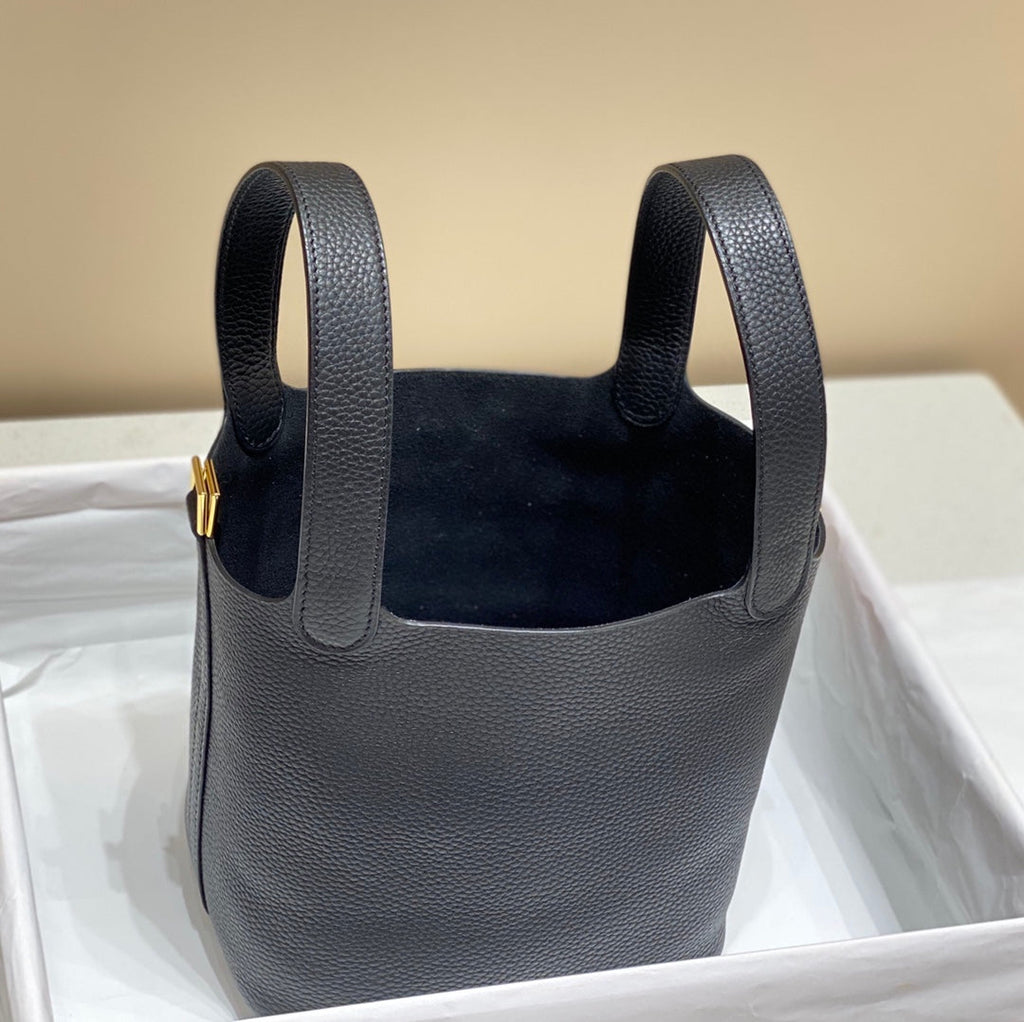 Hermes Picotin Lock 18 Black Togo Ghw Bag