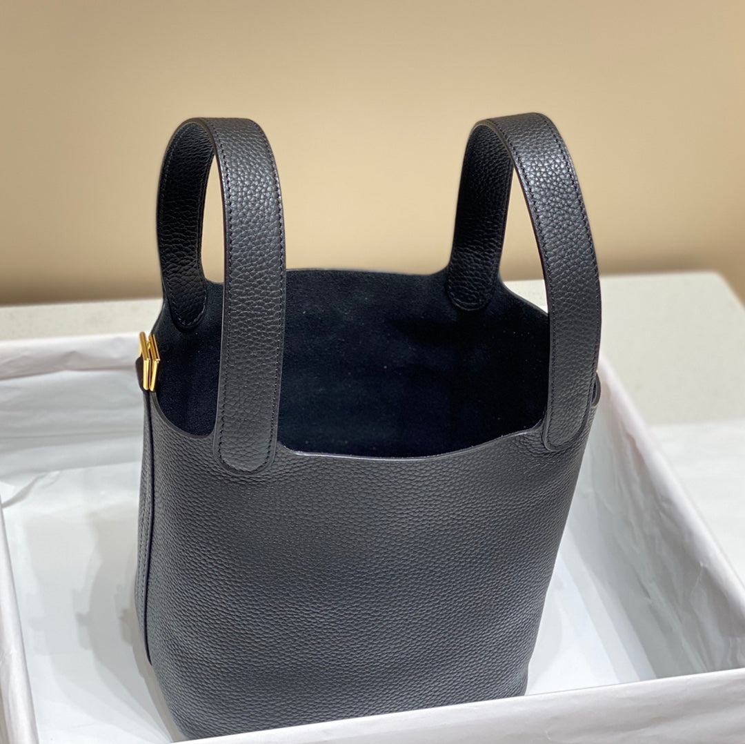 Hermes Picotin Lock 18 Black Togo Ghw Bag