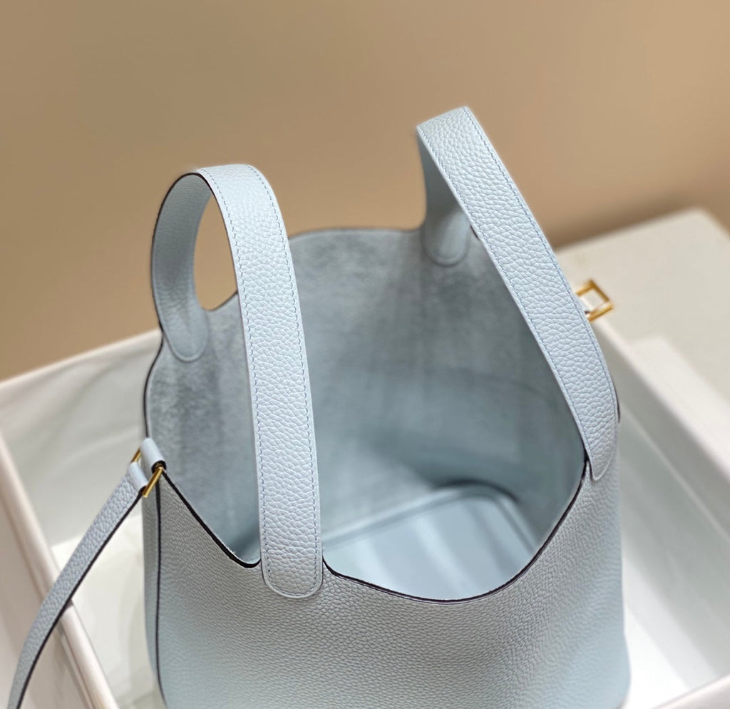 Hermes Picotin Lock 22 Light Blue Togo Ghw Bag