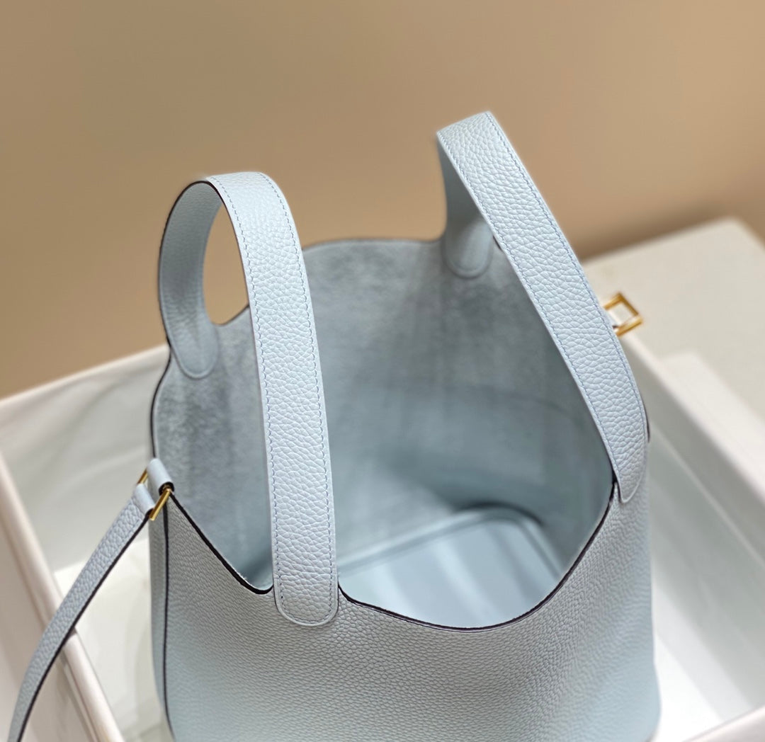 Hermes Picotin Lock 22 Light Blue Togo Ghw Bag