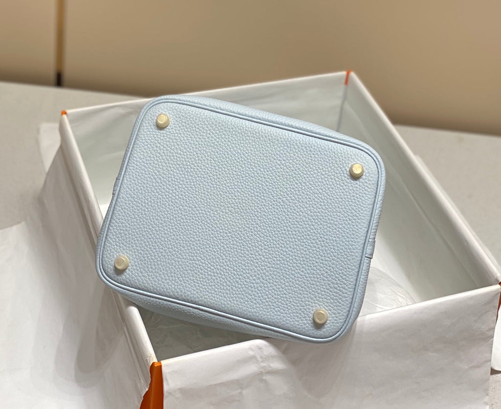Hermes Picotin Lock 22 Light Blue Togo Ghw Bag