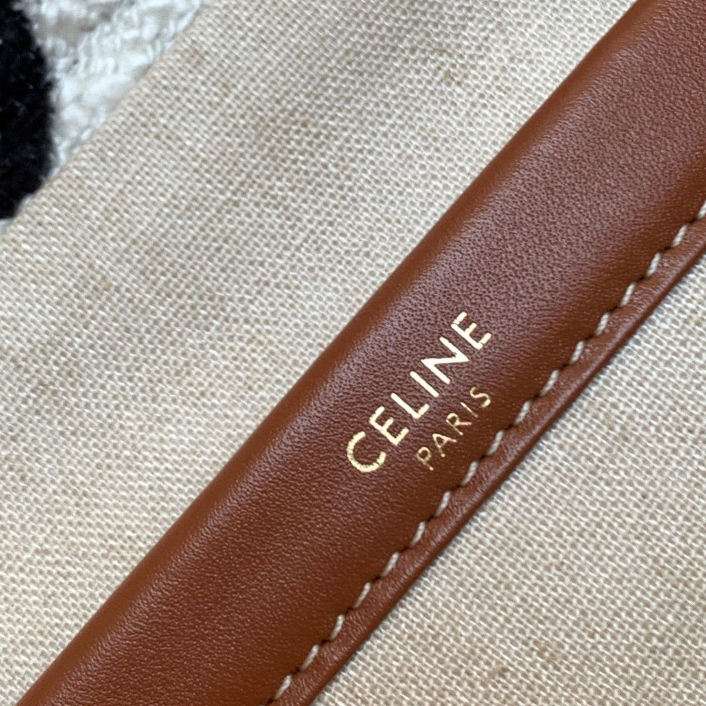 Celine Triomphe 26 Fabric White Black Bag