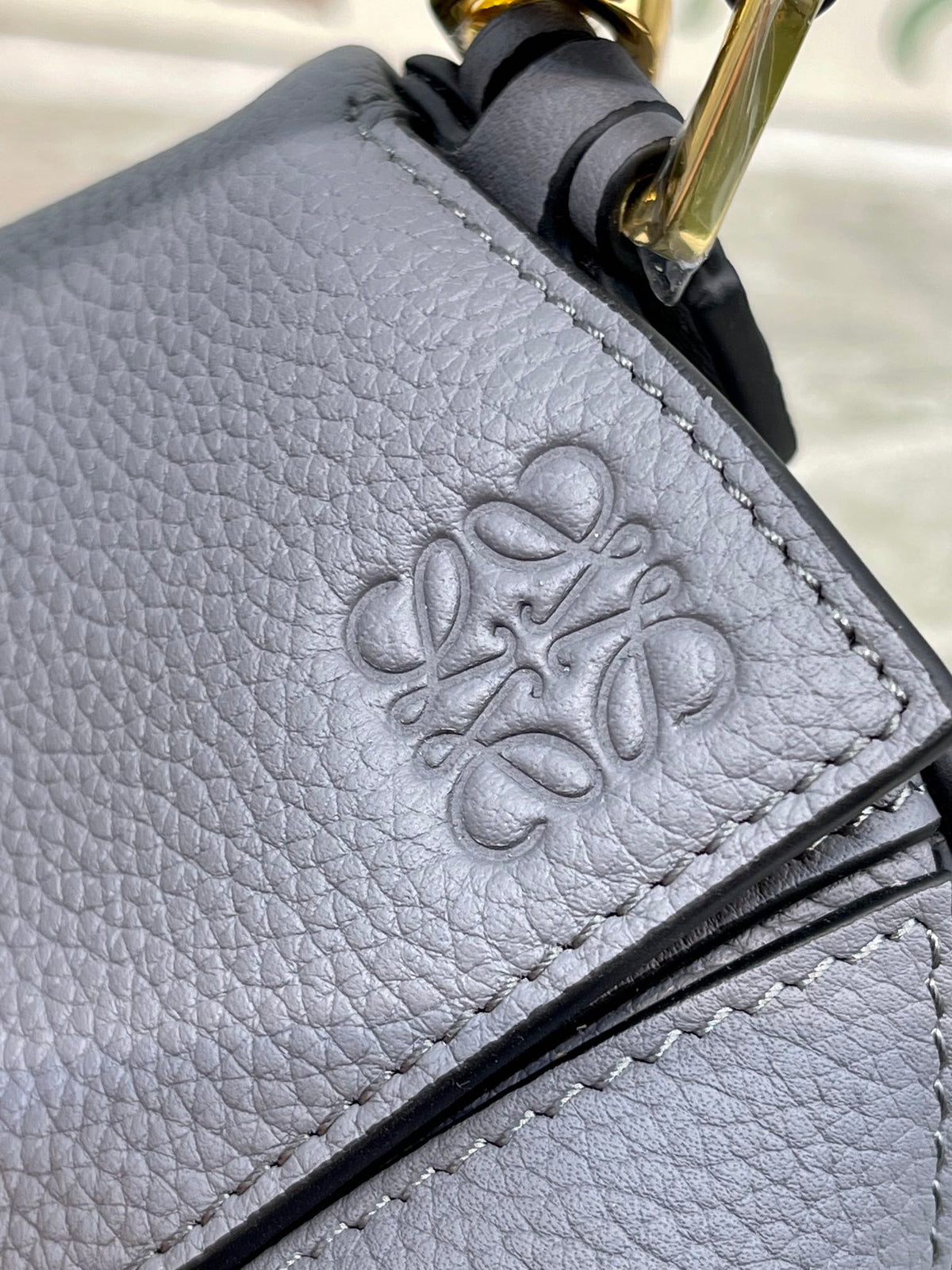 Loewe Mini 18 Puzzle Bag in Grey Calfskin