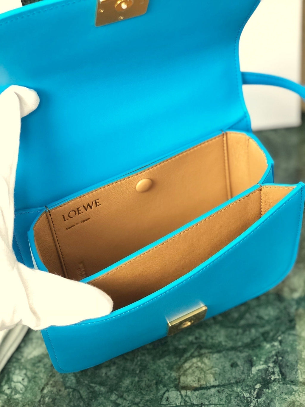 Loewe Goya Bag 18 in Cobalt Blue Silk Calfskin