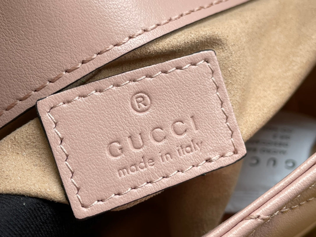 Gucci Marmont Mini Handbag 16 in Light Pink Calfskin