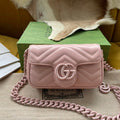 Gucci Marmont Mini Handbag 16 in Light Pink Calfskin