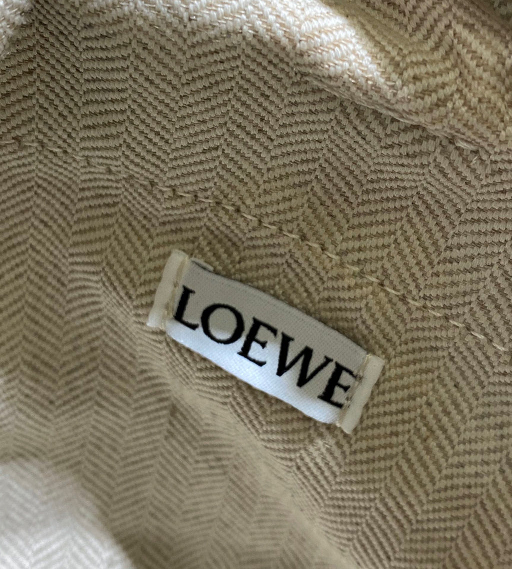 Loewe 18 Anagram Basket Bag in Black and Natural Raffia