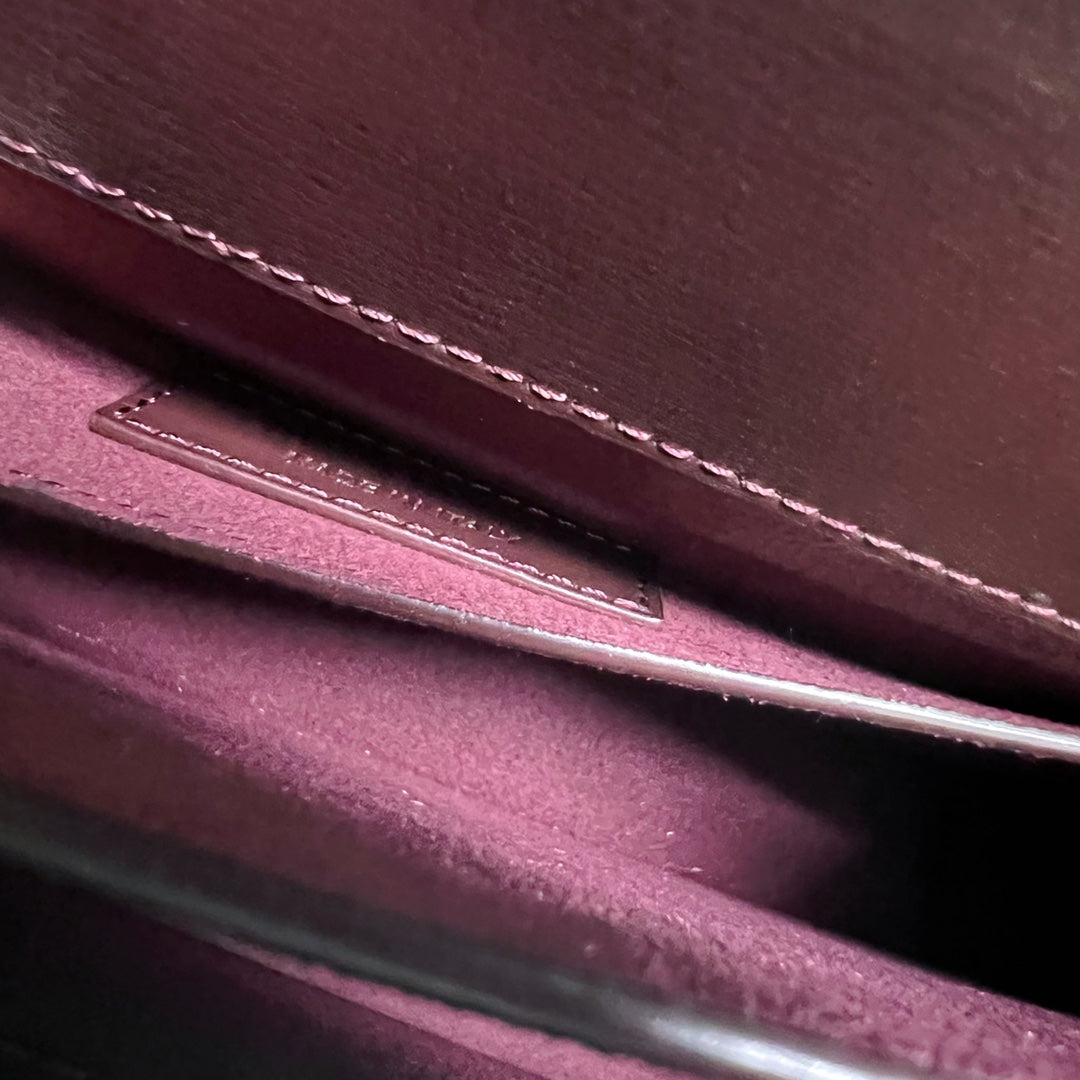 Saint Laurent Sunset Medium 22 in Maroon Calfskin Gold Hardware Bag