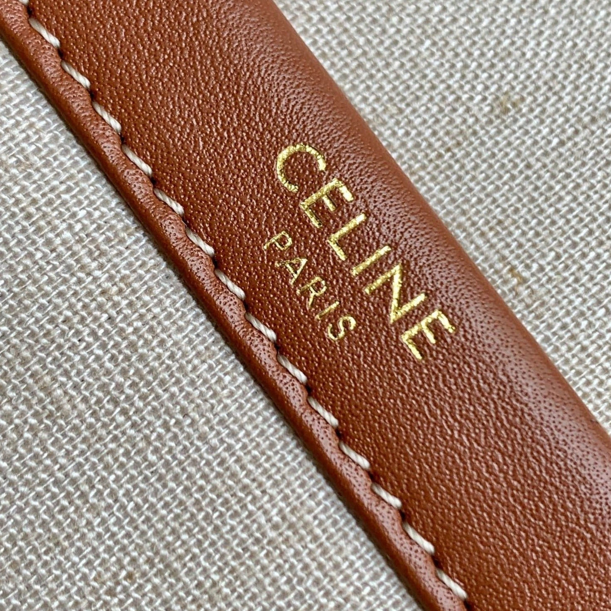 Celine Letter Tote Bag 41 Fabric White Red