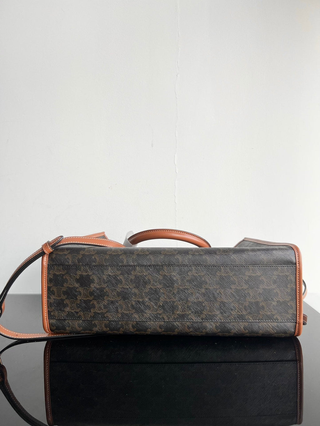 Celine Triomphe Cabas 35 Black Calfskin Tote