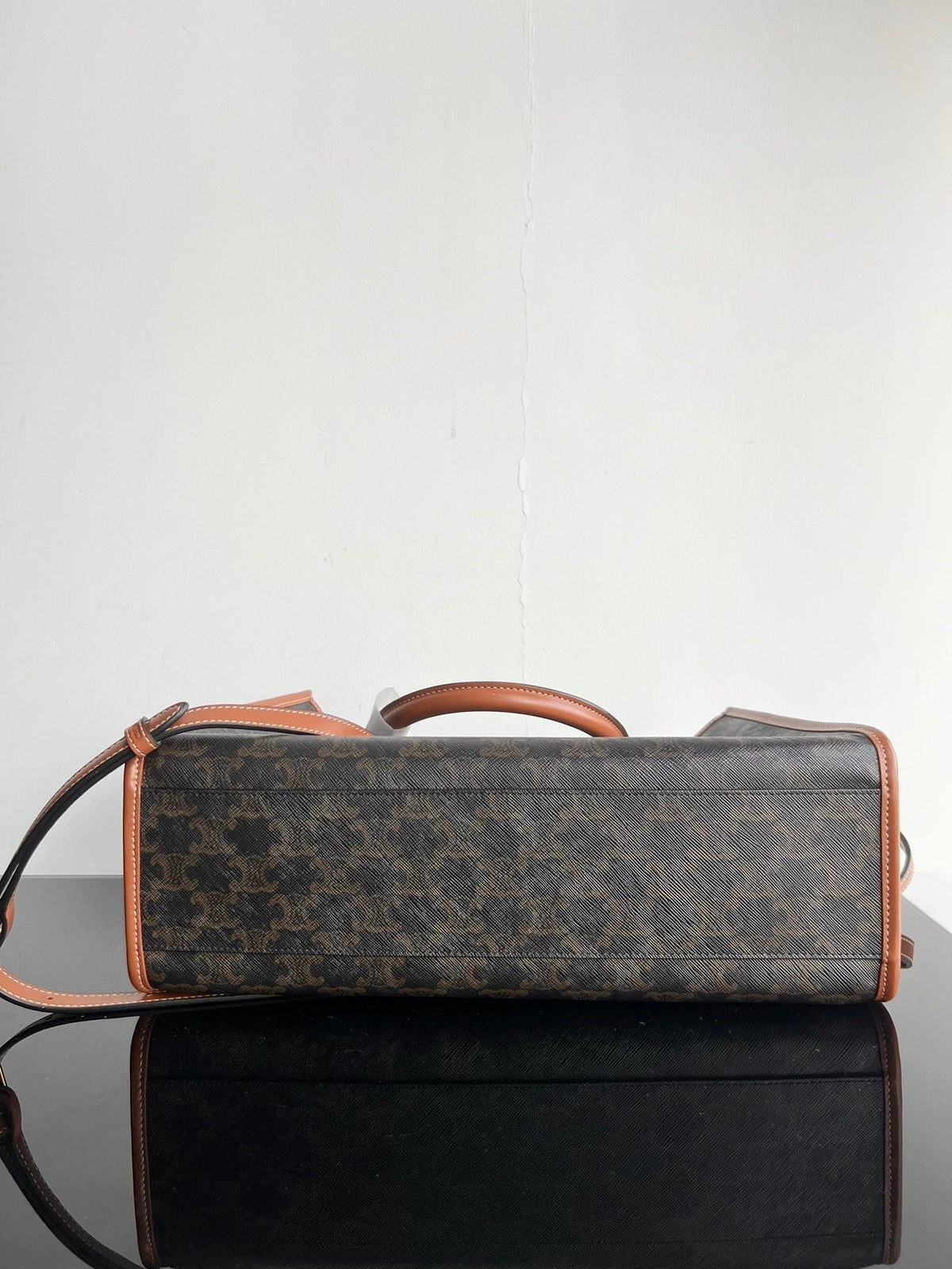 Celine Triomphe Cabas 35 Black Calfskin Tote