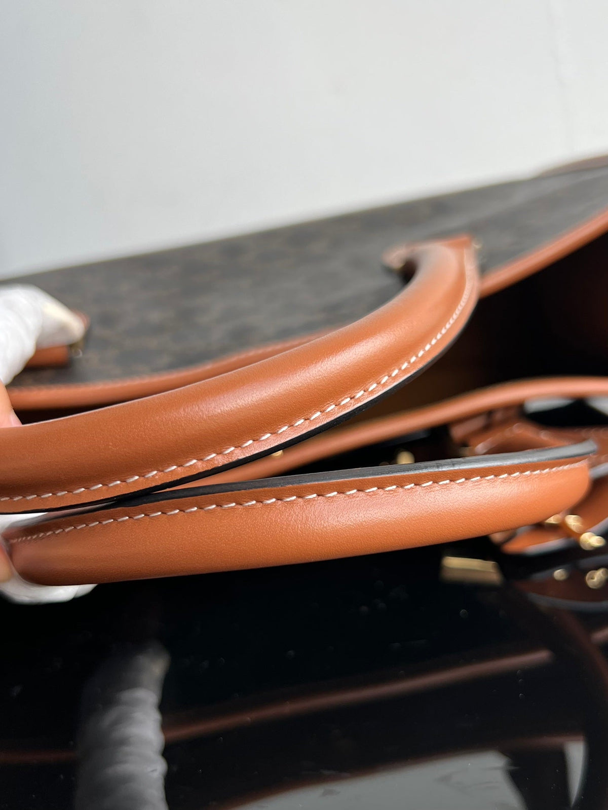 Celine Triomphe Cabas 35 Black Calfskin Tote