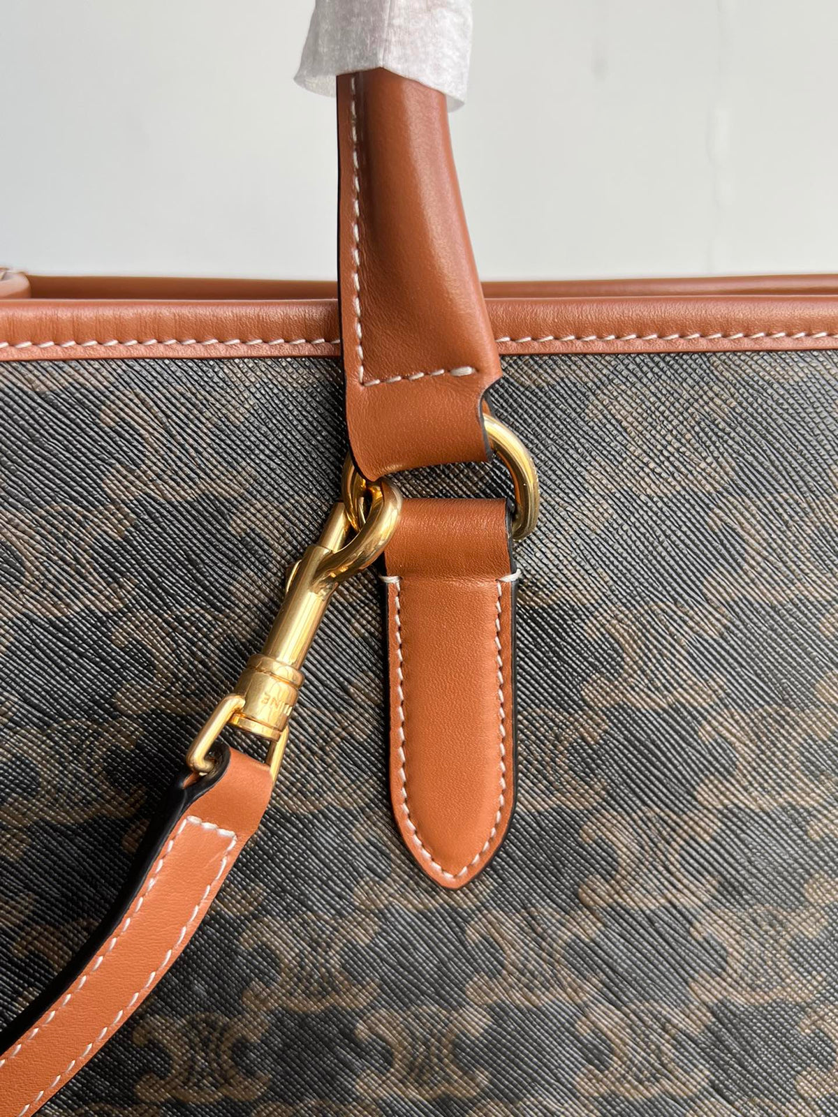 Celine Triomphe Cabas 35 Black Calfskin Tote