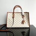 Celine Triomphe Cabas 35 White Cream Calfskin Tote