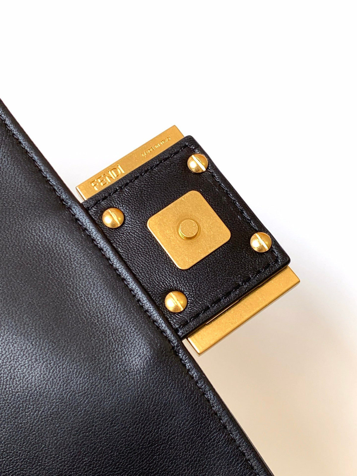 Mini Baguette Bag 20 with Ff Motif Black Leather Ghw