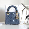 Dior Lady 17 in Sky Aegean Blue with Cannage Pattern Bag
