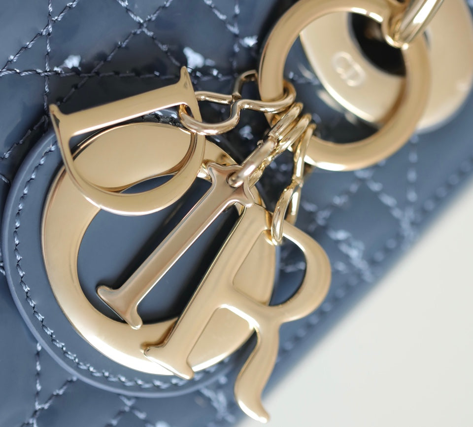 Dior Lady 17 in Sky Aegean Blue with Cannage Pattern Bag