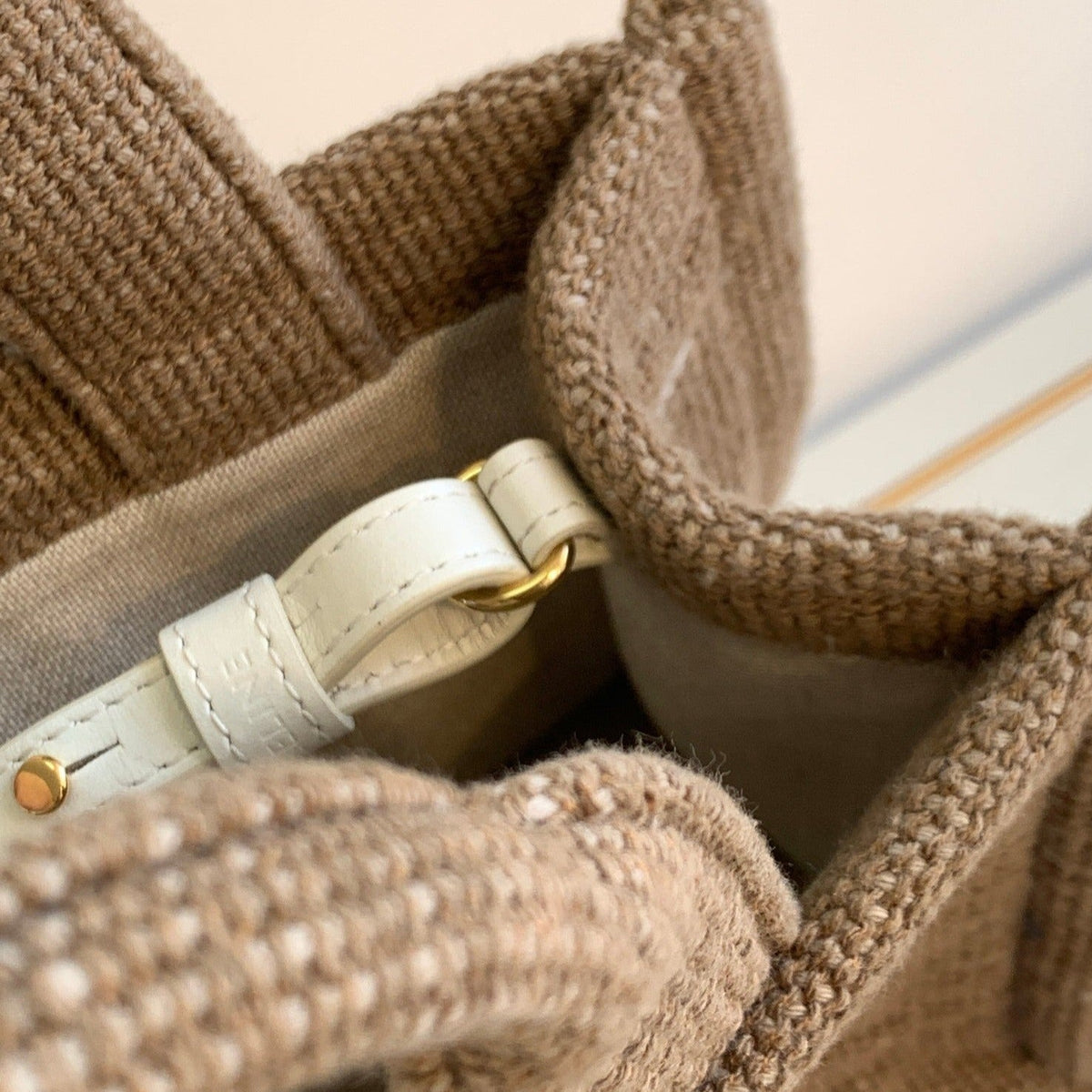 Celine Triomphe 26 Fabric Brown White Bag