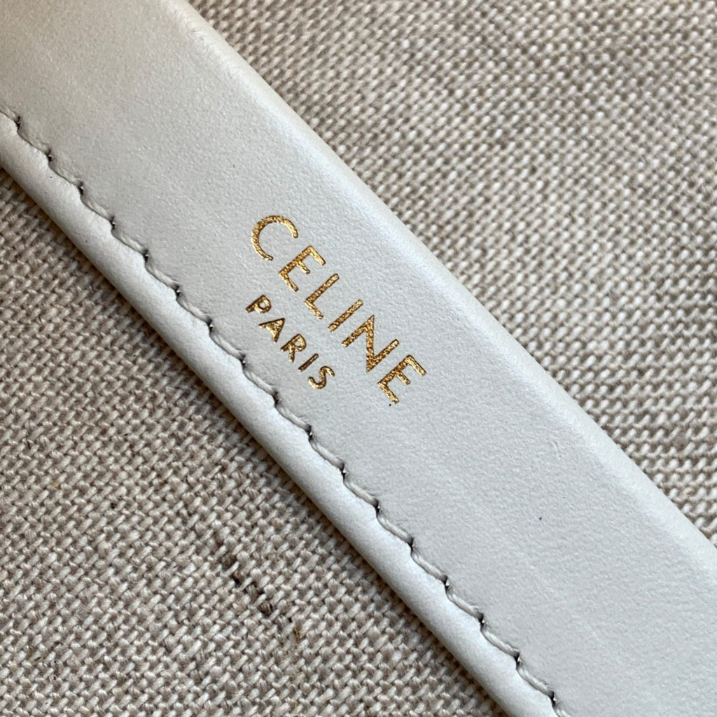 Celine Triomphe 26 Fabric Brown White Bag