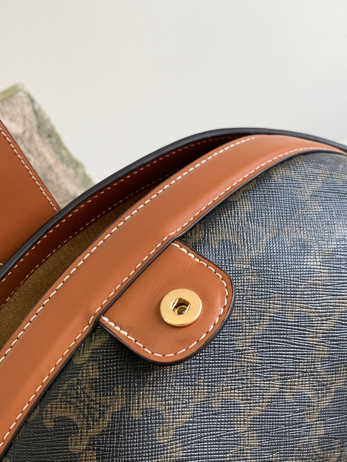 Celine Triomphe 24 Black Pattern Printed Calfskin Bag