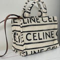 Celine Triomphe 29 Fabric White Black Bag