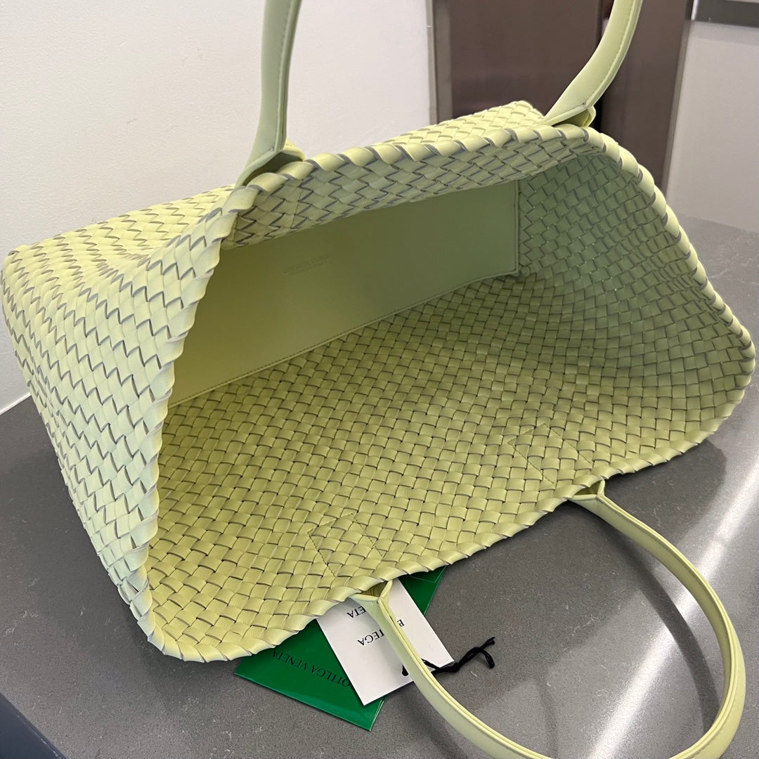 Bottega Veneta Large Cabat 51 in Pastel Yellow Lambskin Bag