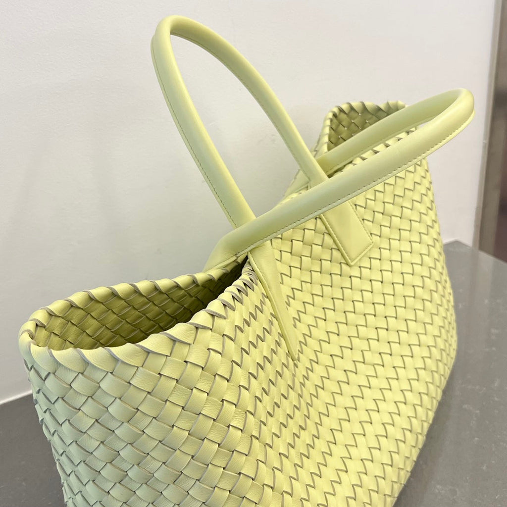 Bottega Veneta Large Cabat 51 in Pastel Yellow Lambskin Bag