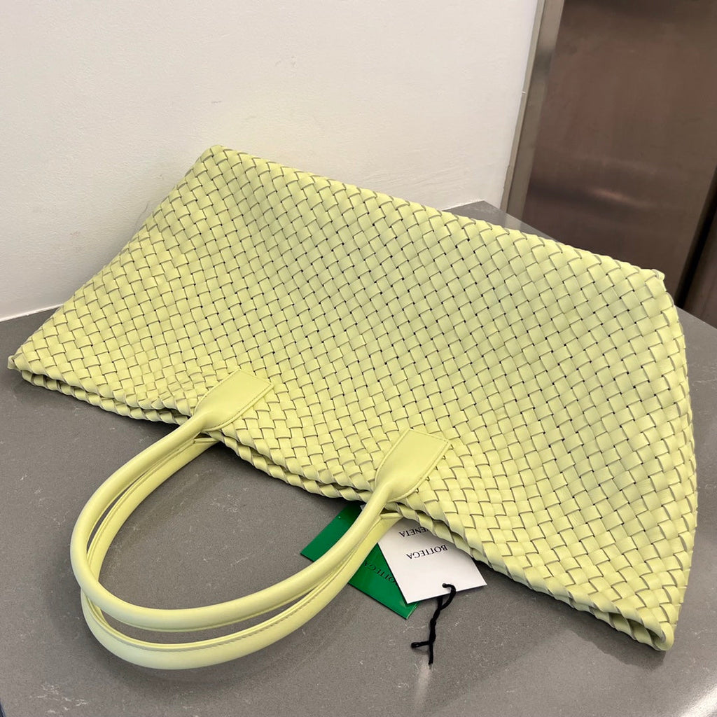 Bottega Veneta Large Cabat 51 in Pastel Yellow Lambskin Bag