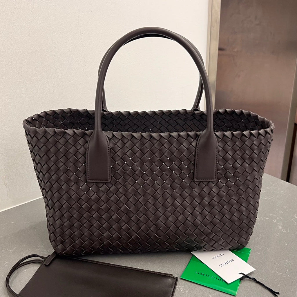 Bottega Veneta Small Cabat 32 in Hickory Brown Lambskin Bag
