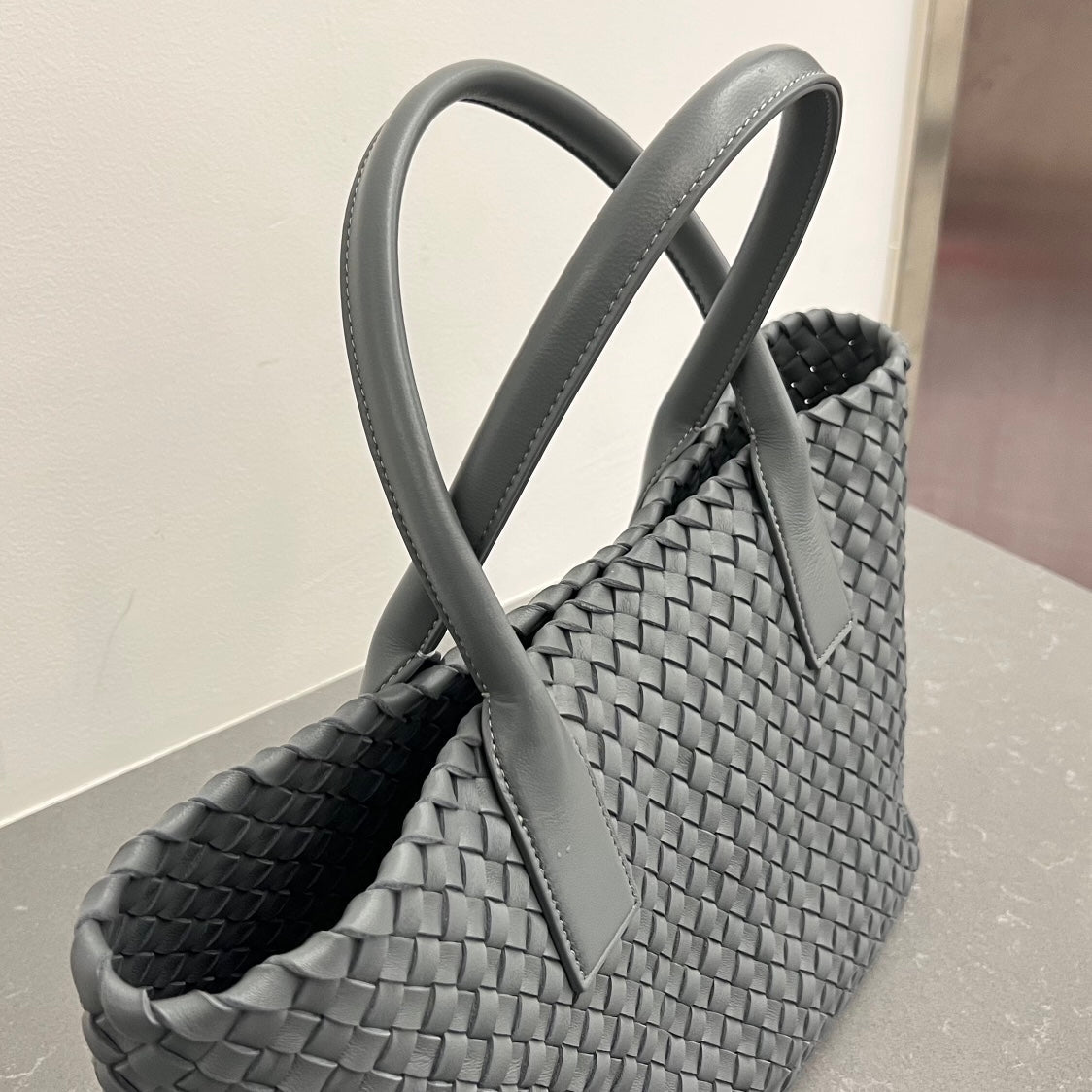 Bottega Veneta Small Cabat 32 in Smoke Gray Lambskin Bag
