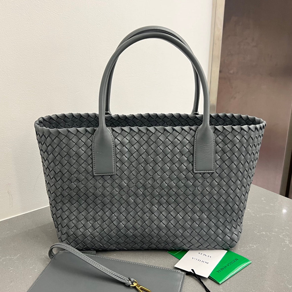Bottega Veneta Small Cabat 32 in Smoke Gray Lambskin Bag