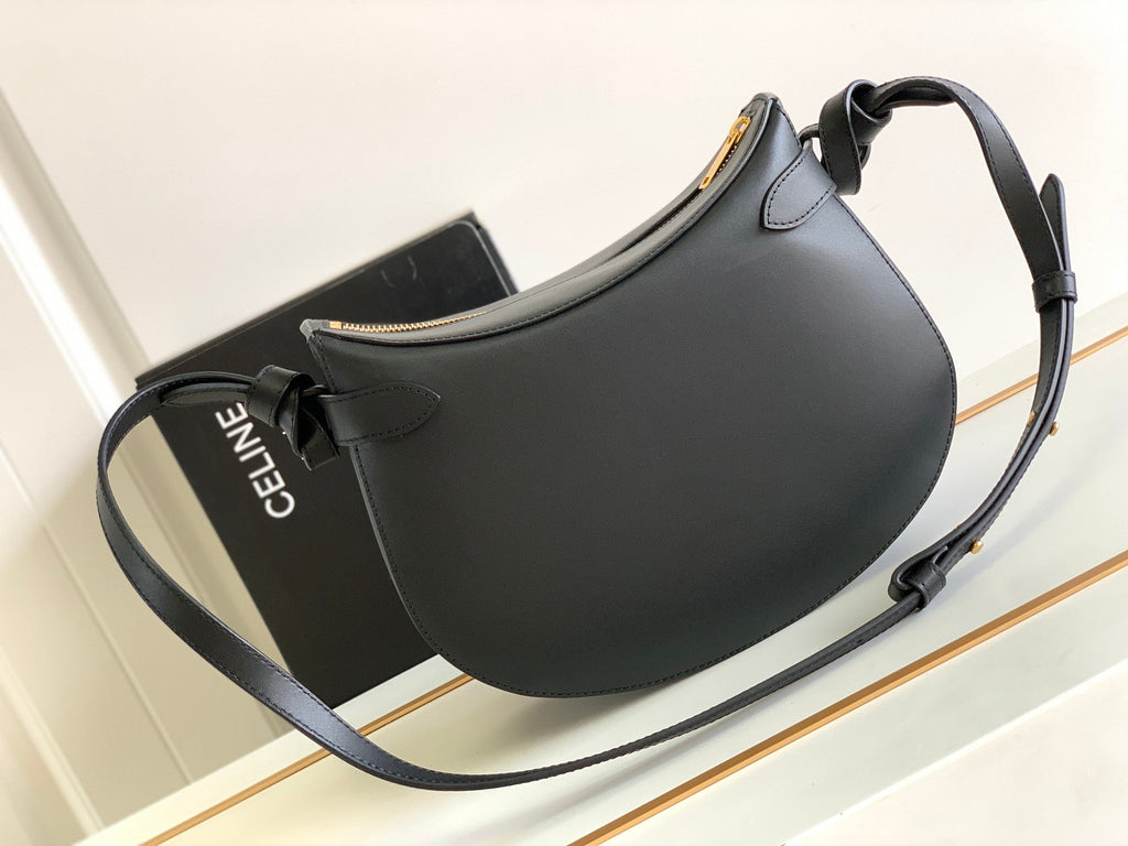 Celine Triomphe Classic 25 Black Calfskin Bag