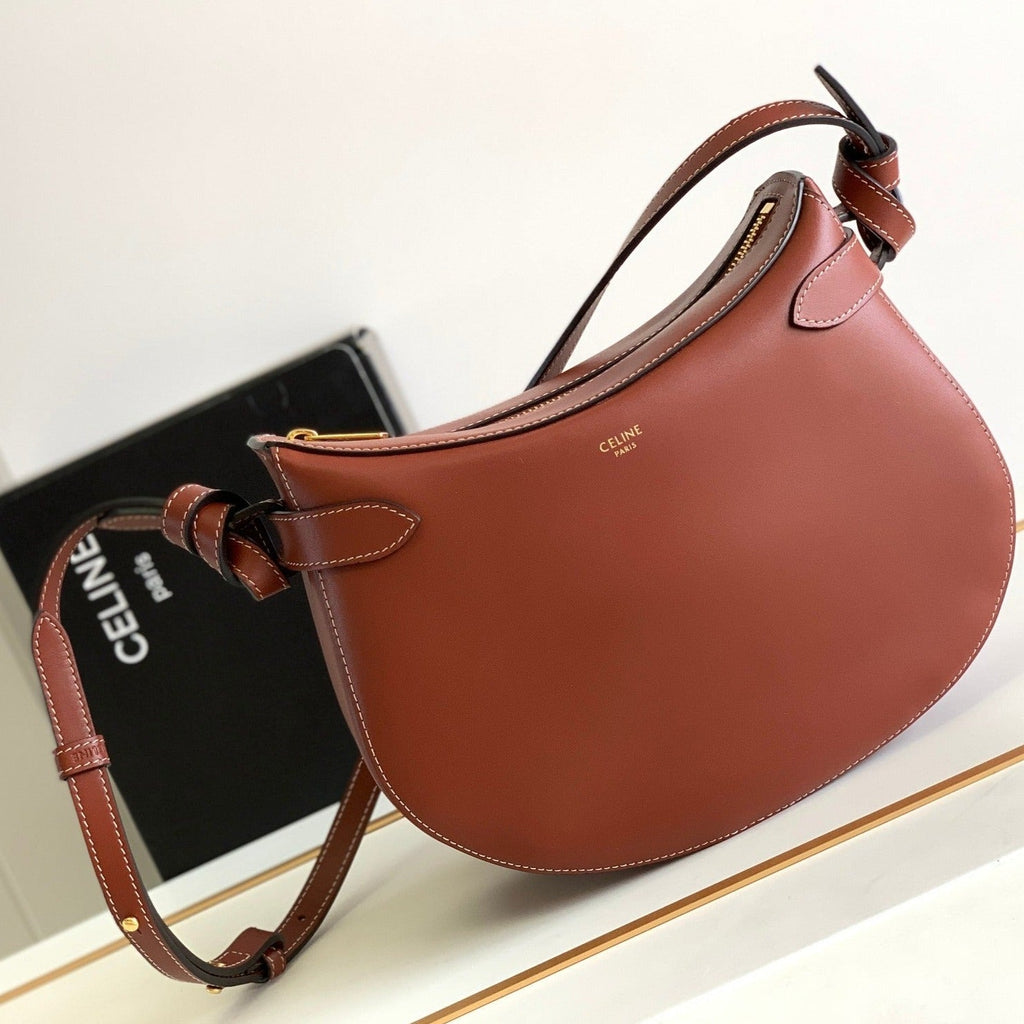 Celine Triomphe Classic 25 Cinnamon Brown Calfskin Bag