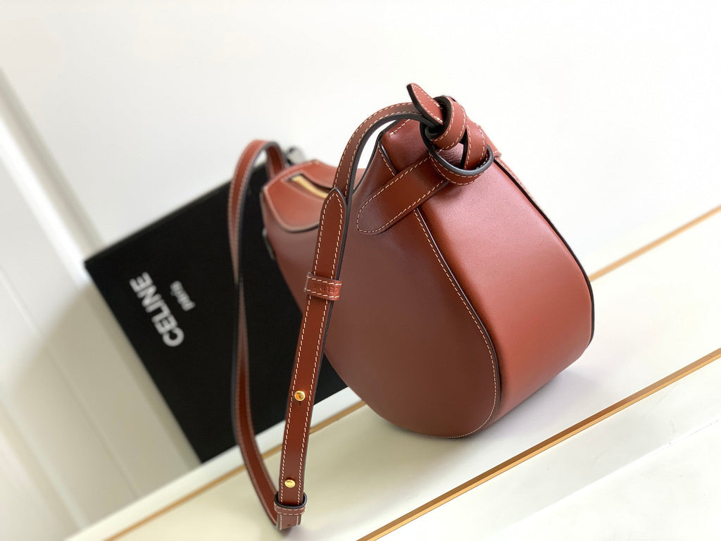 Celine Triomphe Classic 25 Cinnamon Brown Calfskin Bag