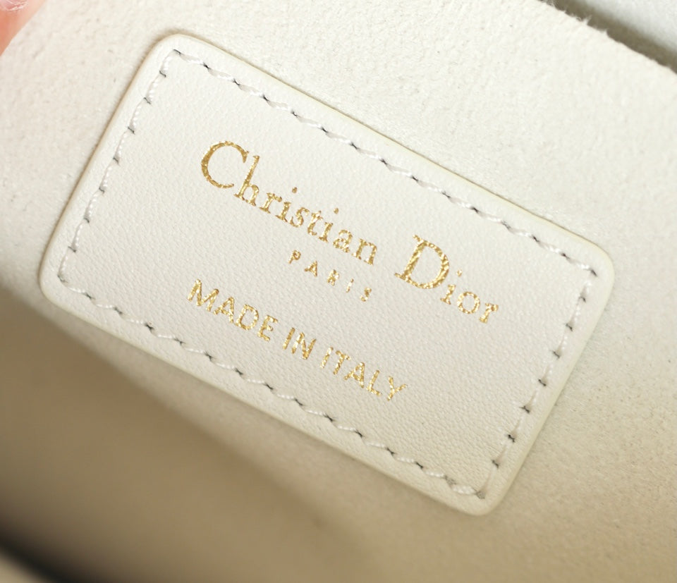 Dior Medium Tote Book 26 Bag in White Calfskin
