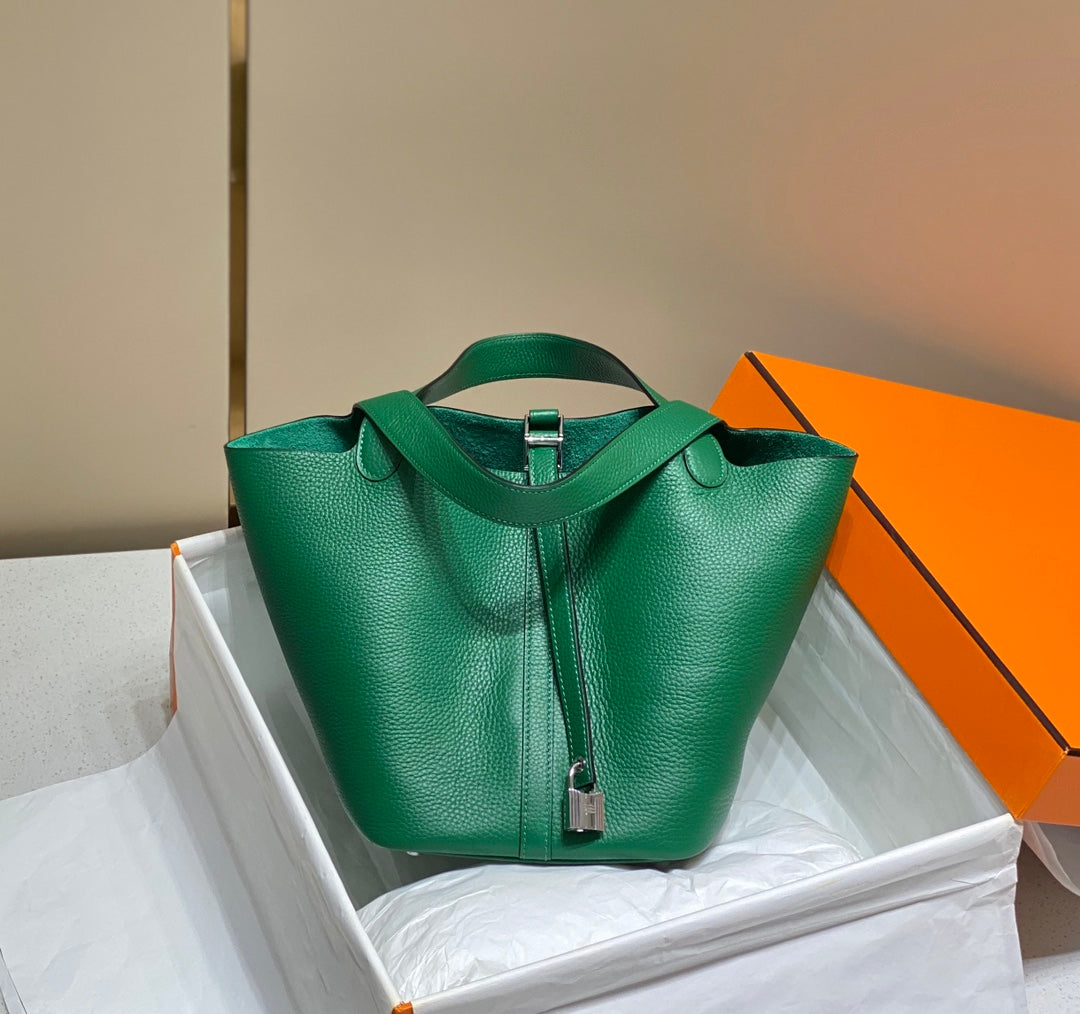 Hermes Picotin Lock Emerald Togo Ghw Bag