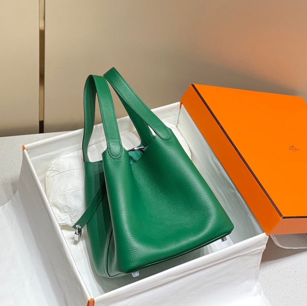 Hermes Picotin Lock Emerald Togo Ghw Bag
