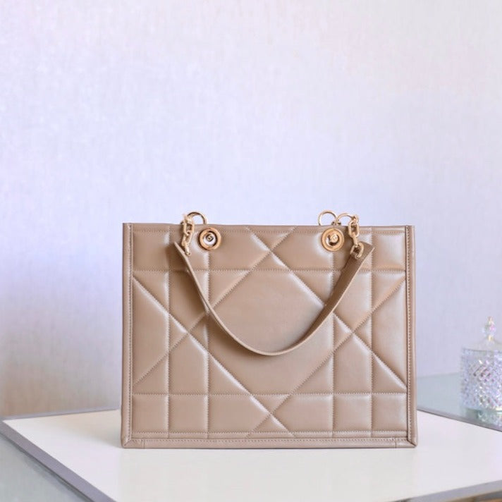 Dior Medium Tote Book 26 Bag in Beige Cream Calfskin