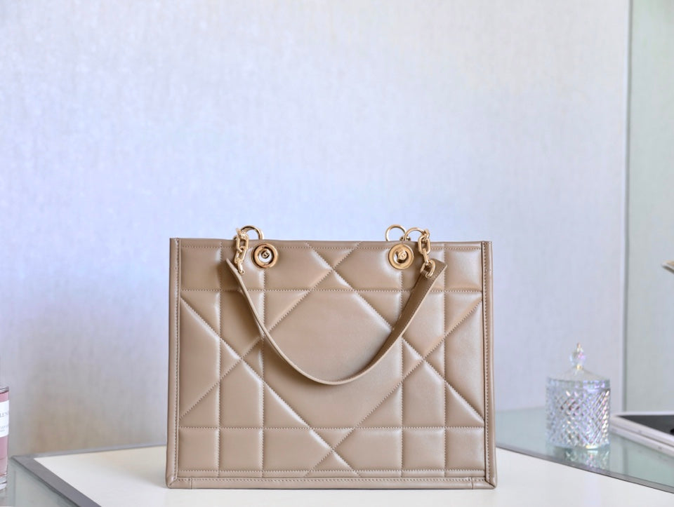 Dior Large Tote Book 36 Bag in Beige Cream Calfskin