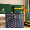 Goyard Muse Vanity Case 20 in Navy Blue Goyardine Canvas