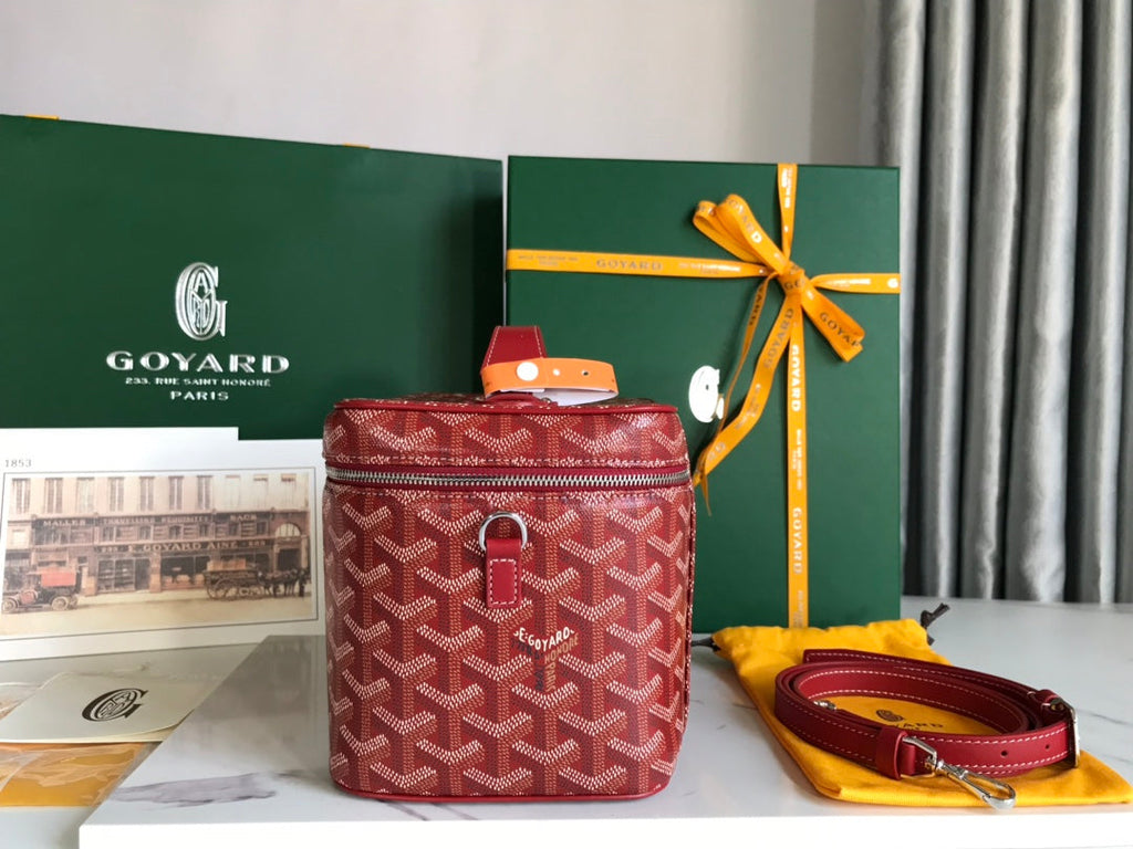 Goyard Muse Vanity Case 20 in Classic Red Goyardine Canvas