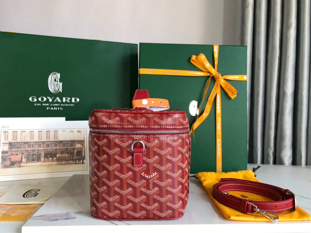 Goyard Muse Vanity Case 20 in Classic Red Goyardine Canvas